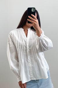 Sunny Girl Pleated Cotton Top White