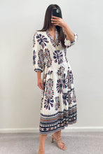 Load image into Gallery viewer, Serina Maxi Dress Brown Blue
