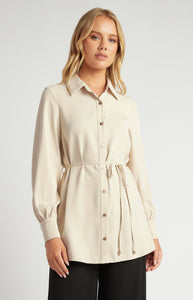 Dalton Longline Shirt Beige