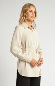 Dalton Longline Shirt Beige
