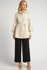 Dalton Longline Shirt Beige