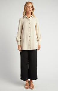 Dalton Longline Shirt Beige