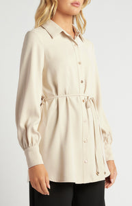 Dalton Longline Shirt Beige