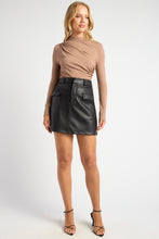 Load image into Gallery viewer, Dakota Faux Leather Mini Skirt Black
