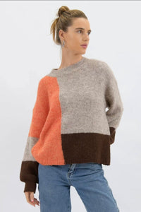 Jimena Wool Blend Knit Jumper Orange Multi