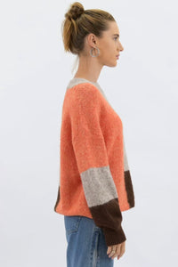 Jimena Wool Blend Knit Jumper Orange Multi
