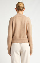 Load image into Gallery viewer, Gold Button Neckline Knit Jumper Latte

