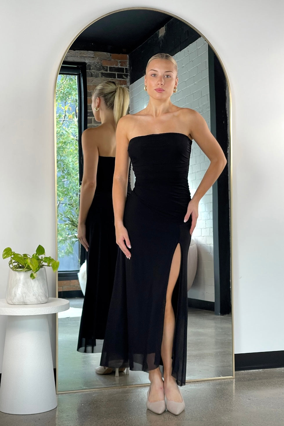Bente Maxi Dress Black Mesh