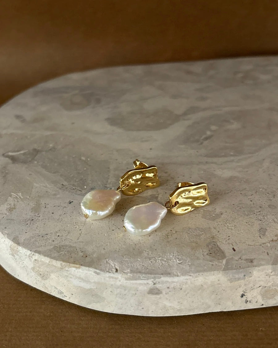 Messina Pearl 18K Gold Plated Earrings