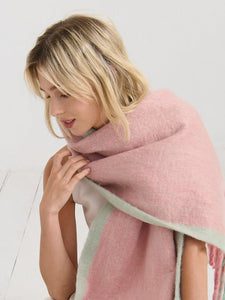 Lany Checkered Fluffy Scarf  in Pink