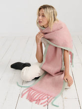 Load image into Gallery viewer, Lany Checkered Fluffy Scarf  in Pink
