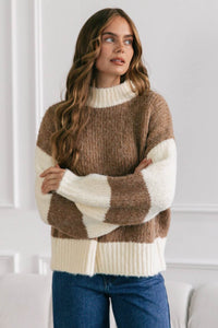Nina Two Tones Sweater Beige