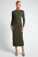 Load image into Gallery viewer, Ivana Jersey Midi Dress Khaki
