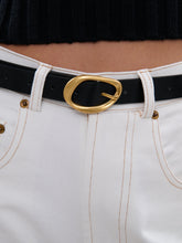 Load image into Gallery viewer, Oval Buckle PU Leather Belt in Black
