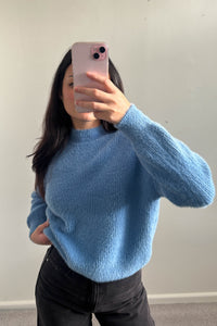 Adela Fluffy Knit Jumper Blue