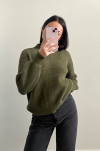 Adela Fluffy Knit Jumper Khaki