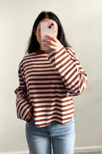Load image into Gallery viewer, Niko Stripe Cotton Long Sleeve Top Pink Brown
