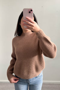 Adela Fluffy Knit Jumper Mocha