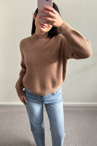 Adela Fluffy Knit Jumper Mocha