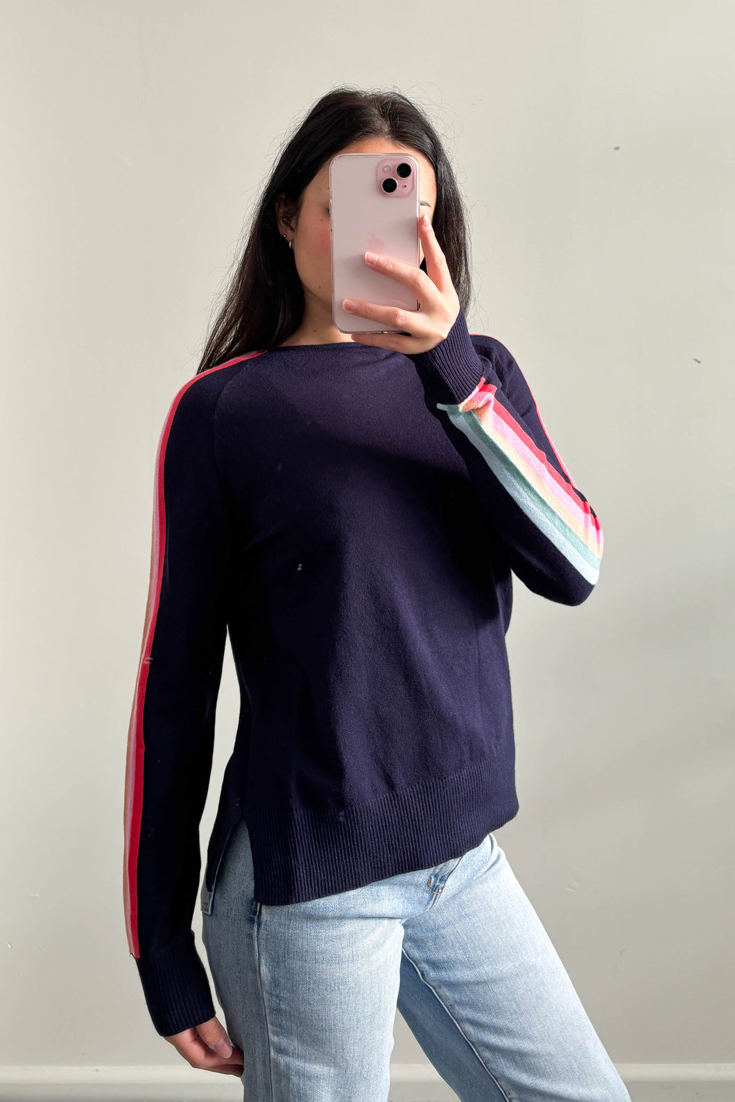Arm Stripes Navy Knit