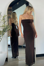 Load image into Gallery viewer, Polly One Shoulder Mesh Maxi Dress Brown

