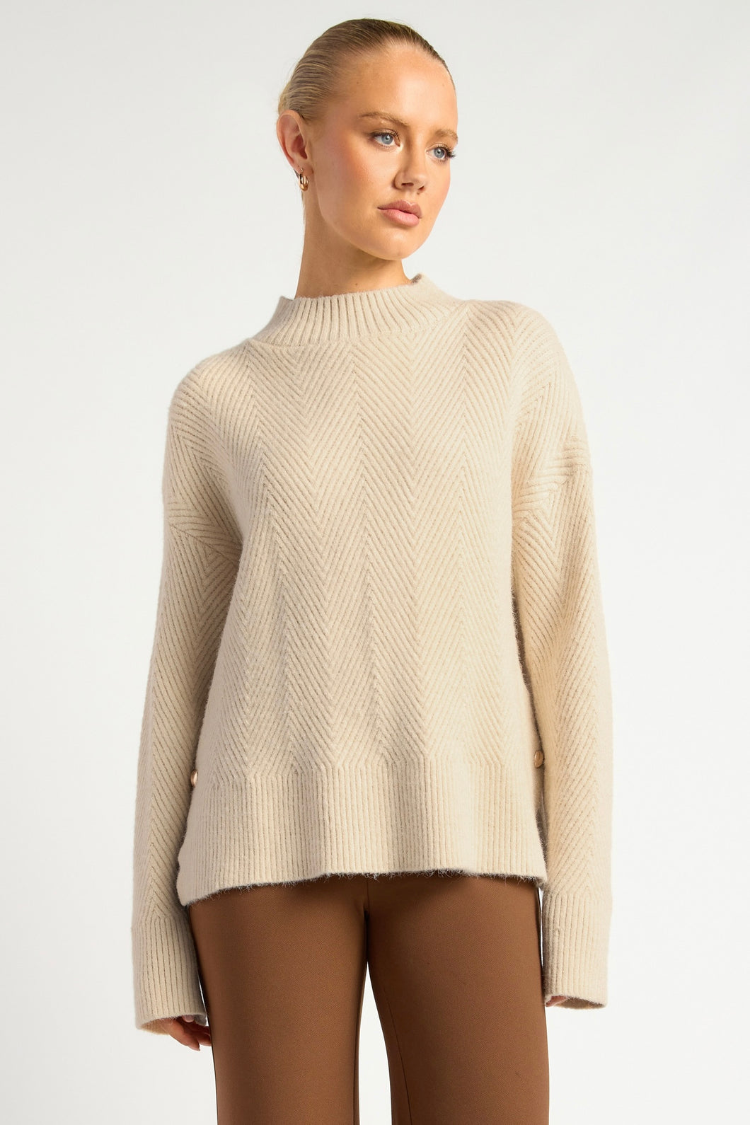 Patterned Knit Jumper Bone