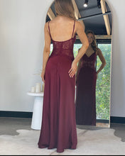 Load image into Gallery viewer, Iselle Lace Maxi Dress Wine
