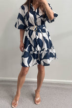 Load image into Gallery viewer, Shaela Mini Dress Navy Print
