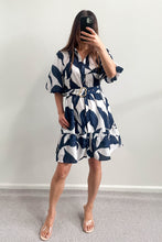 Load image into Gallery viewer, Shaela Mini Dress Navy Print

