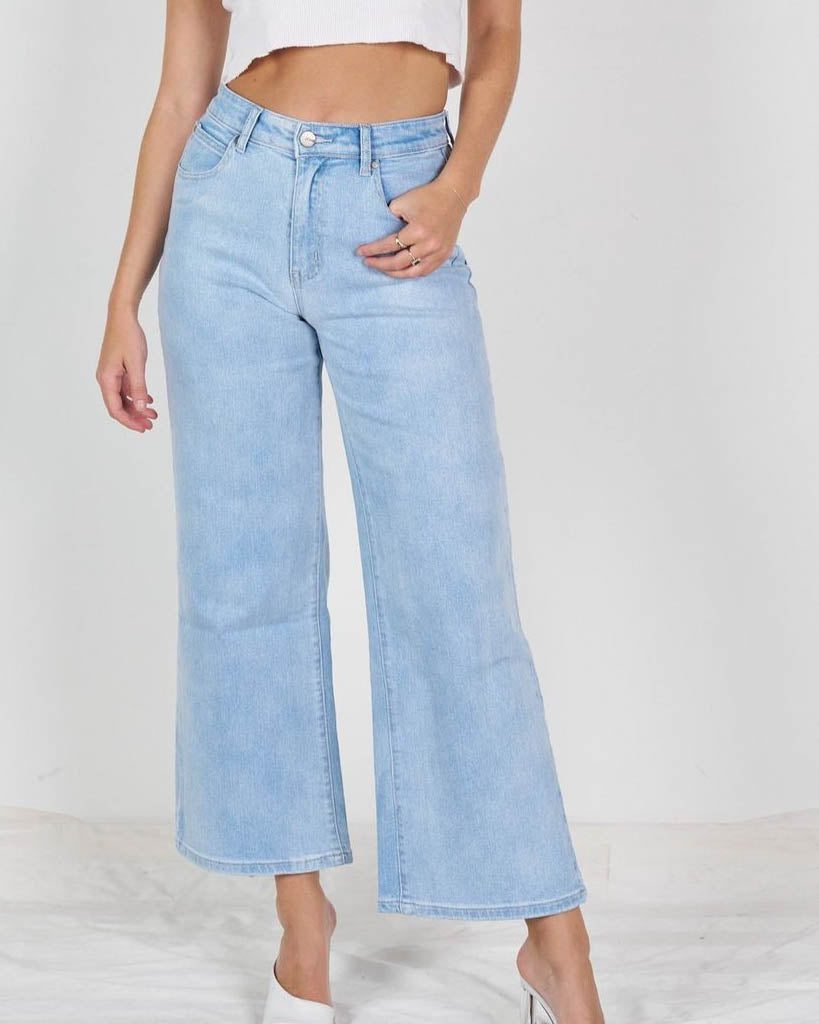 Porter Wide Leg Jeans Wash Denim