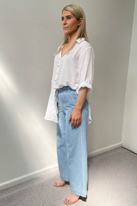 Zodda Wide Leg Pull On Pants Light Blue