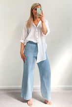 Load image into Gallery viewer, Zodda Wide Leg Pull On Pants Light Blue
