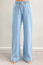 Load image into Gallery viewer, Zodda Wide Leg Pull On Pants Light Blue
