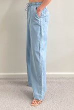 Load image into Gallery viewer, Zodda Wide Leg Pull On Pants Light Blue
