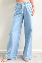 Load image into Gallery viewer, Zodda Wide Leg Pull On Pants Light Blue
