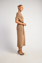 Load image into Gallery viewer, Jovie Knit Dress With Rope Belt Latte
