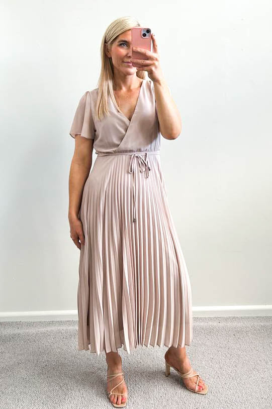 Lexus Maxi Dress Pleated Country Beige