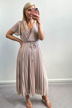 Load image into Gallery viewer, Lexus Maxi Dress Pleated Country Beige
