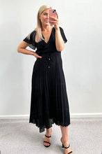 Load image into Gallery viewer, Lexus Maxi Dress Pleated Black
