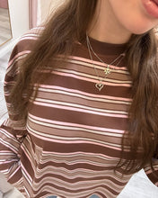 Load image into Gallery viewer, Jaida Double Stripe Long Sleeve Top Choc
