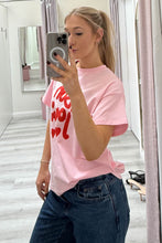 Load image into Gallery viewer, Bonjour Cotton Tee Pink
