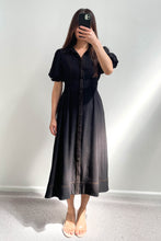 Load image into Gallery viewer, Aysha Contrast Stitch Midi Dress Black
