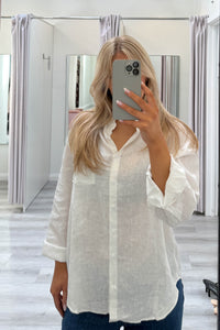 Lara Linen Shirt White