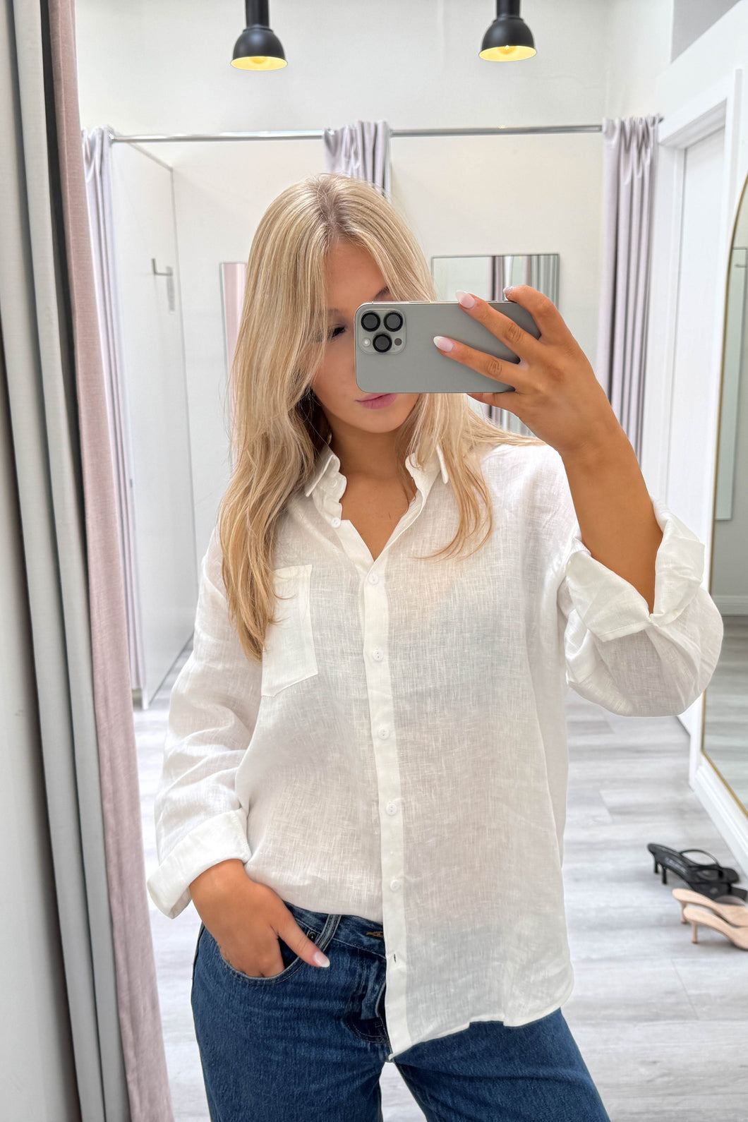 Lara Linen Shirt White