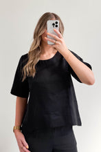 Load image into Gallery viewer, Harlow Linen Top - Black

