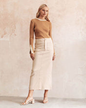 Load image into Gallery viewer, Elliot Contrast Knit Top Latte White
