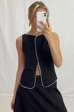 Load image into Gallery viewer, Amala Vest Top Black Linen
