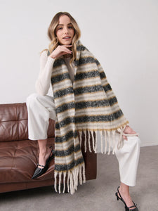 Mayne Stripes Fluffy Scarf