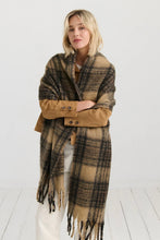 Load image into Gallery viewer, Alya Brown Plaid Fluffy Scarf
