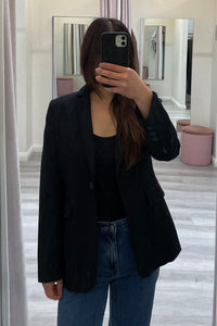 Harrison Cotton Blazer Black